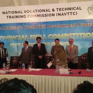 Our Dress making student Haseena Recieving 1st position cash award from Chief Minister Sindh in Provincial Competition arranged by NAVTTC copy